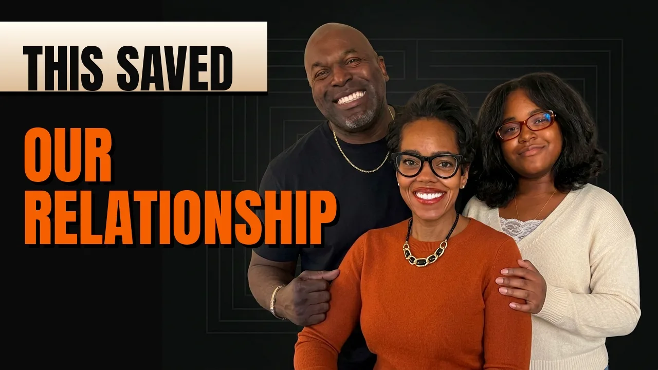 Jenn and Ryck with their daughter. Caption: This saved our relationship.